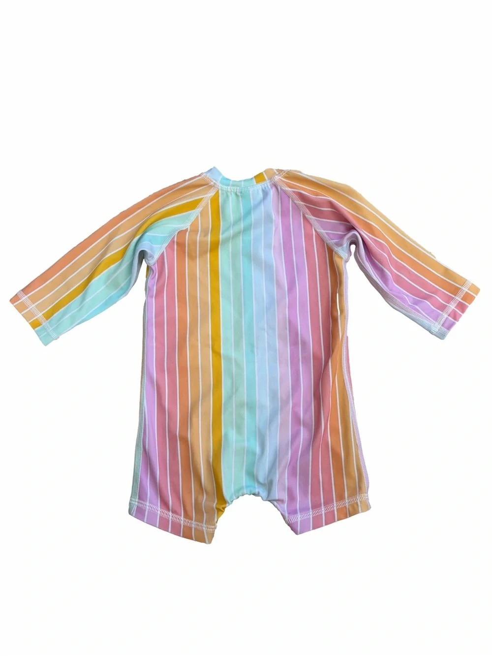 Hanna Andersson Size 60, 3-6 Months, Ombre Rainbow Stripe Swimsuit Rashguard